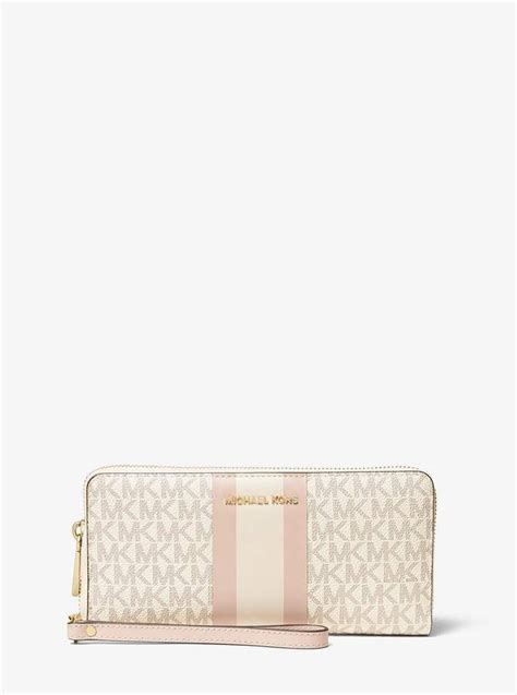 michael kors logo stripe wallet|michael kors outlet white purse.